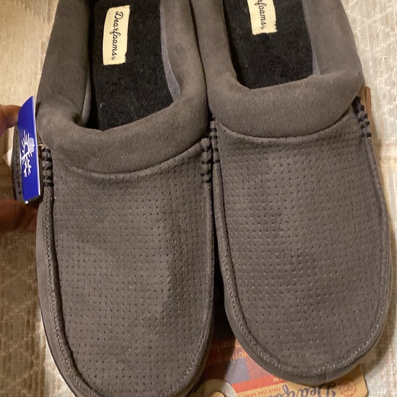 NWT DEARFOAMS Mens Perforated microsuede Moc toe clog size XL US 13-14 - Picture 2 of 7